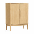 Aparador de Pino Macizo Marrón con Almacenamiento y Puertas, 70x30x70.5 cm