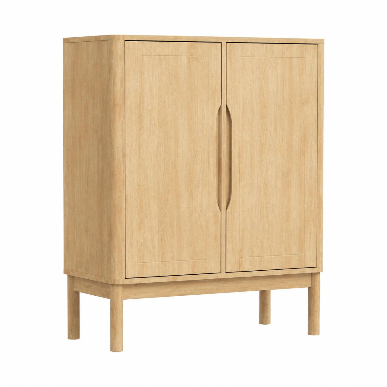 Aparador de Pino Macizo Marrón con Almacenamiento y Puertas, 70x30x70.5 cm