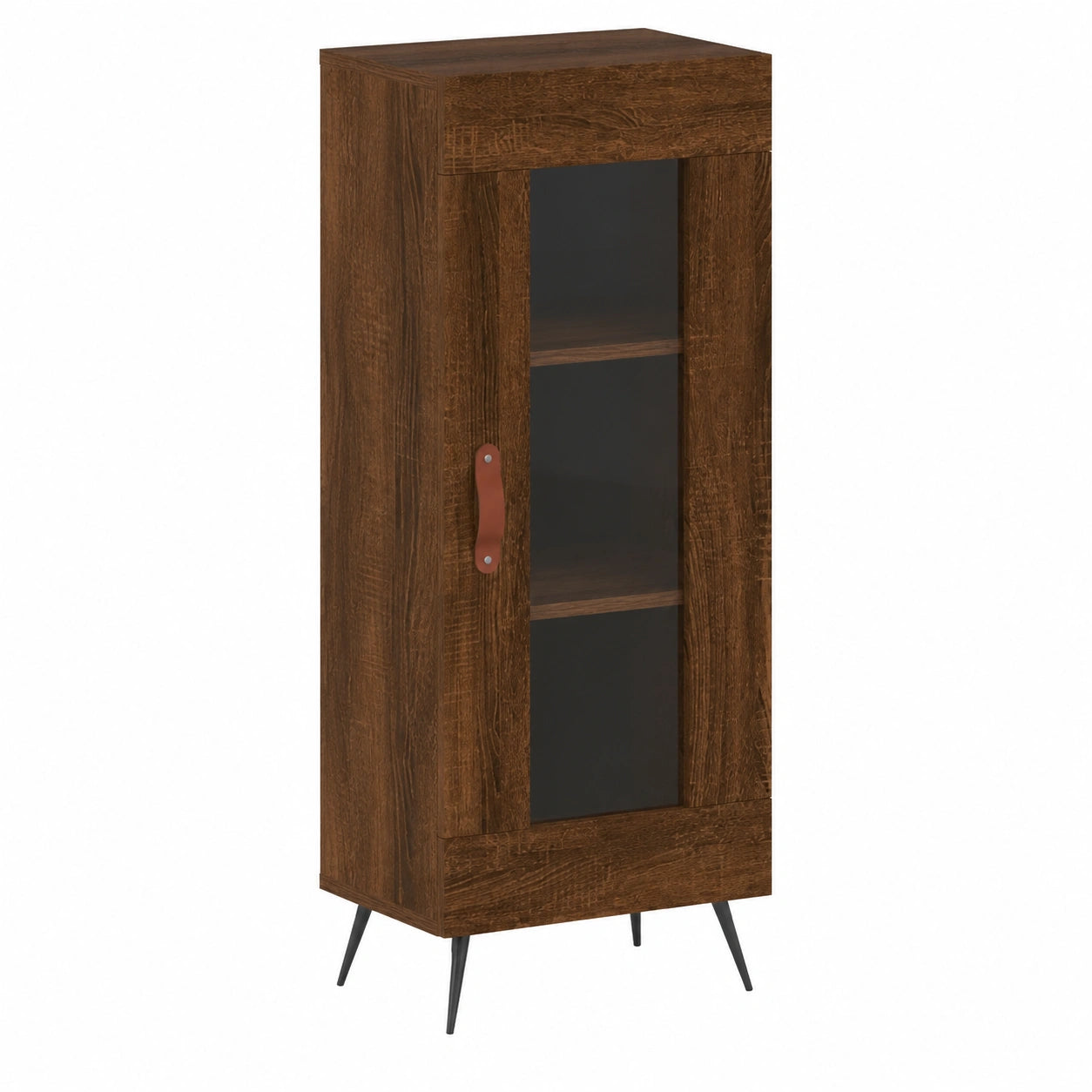 Aparador de roble marrón con almacenamiento para cocina y comedor, 34,5 x 34 x 90 cm
