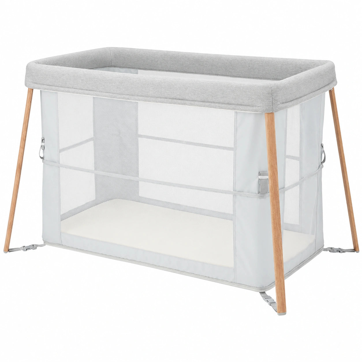 Cuna de Viaje Maxi-Cosi Iris 2 en 1, 0-3 Años, Compacta y Ligera, 15 kg Máximo, Doble Nivel de Descanso, Incluye Colchón y Bolsa, Color Gris Esencial